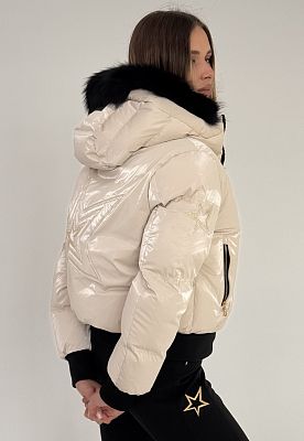 Превью Женская горнолыжная куртка Куртка горнолыжная HIGH SOCIETY Victoria Nebula Cream